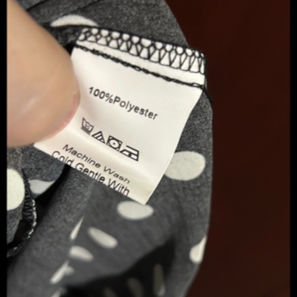 Dokuritu Polka Dot Midi Ruffled Wrap Dress Black/White Size L - NWT - Picture 15 of 16